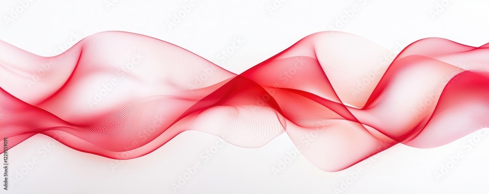 Poster abstract wavy lines on a soft red gradient, offering a minimal and elegant backdrop for contemporary