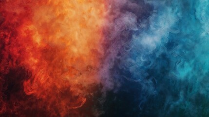 Fototapeta premium Colorful smoky blend of red, orange, and blue hues