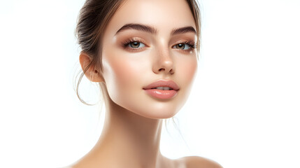 Fototapeta premium beautiful women with soft makeup look ai generative