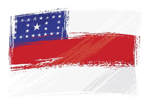 Brazilian state Amazonas flag created in grunge style