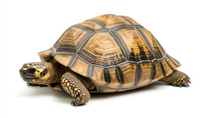 Obraz premium Exquisite Close-up of a Majestic Tortoise on a White Background