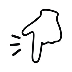 Index Finger Pointing Downward. Hand with index finger facing down. Downward pointing gesture.