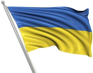 Flag of Ukraine, This is a computer generated and 3d rendered image