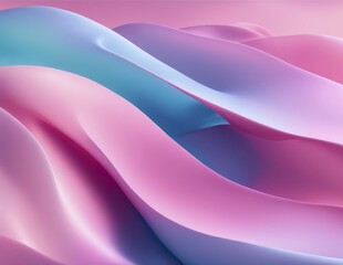 Flowing abstract image with smooth waves in pink and blue, creating a gradient effect, AI generated