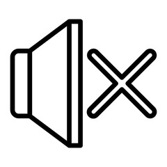 Mute Vector Line Icon Design