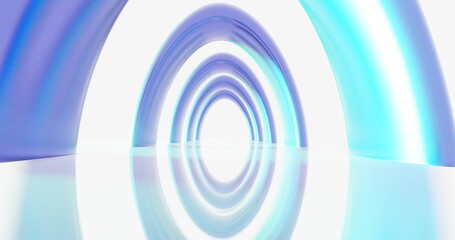 Abstract architecture background arched interior 3d render