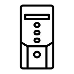Cpu Tower Vector Line Icon Design