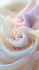 Pastel Fabric Swirl with Delicate Curves and Translucent Layers abstract background