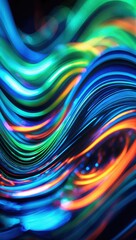 Dynamic Neon Waves in Abstract Visual