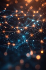 Glowing network nodes connect digitally.