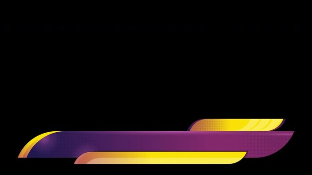 Lower third banner animation. Broadcast news lower third banner template design. Video headline title. Transparent background with alpha channel