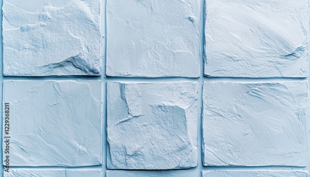 Poster abstract white grid on a light blue background with rough, hand-drawn lines, creating a modern and a