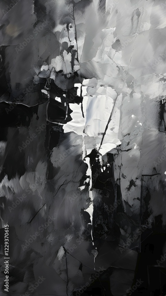 Aufkleber ai generated abstract art showcasing a dynamic splash of black and white in portrait format