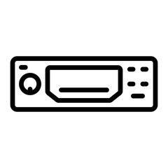 Fototapeta premium Car Radio Vector Line Icon Design