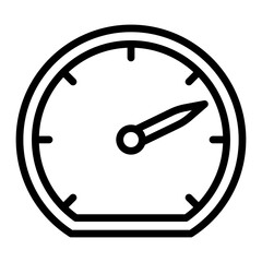 Speedometer Vector Line Icon Design