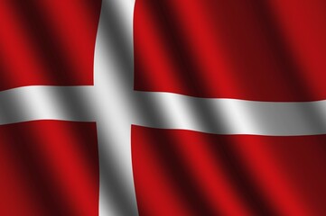 Obraz premium The Danish flag flying in the wind