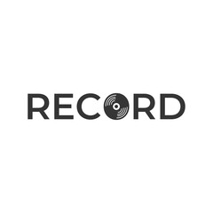 Record text vector logo design
