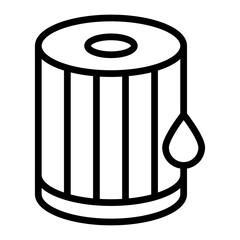 Oil Filter Vector Line Icon Design
