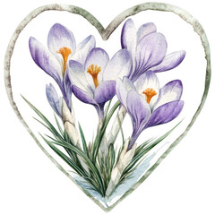 Fototapeta premium Crocus Flower Clipart Vector Illustration
