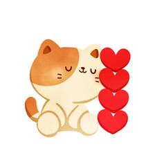 Happy cat with valentines day
