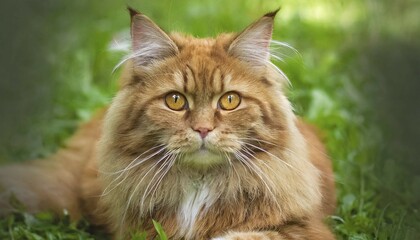 Fototapeta premium KI generated, animal, animals, mammal, mammals, cat, felidae (Felis catus), pedigree cat, pedigree cats, resting in a tree