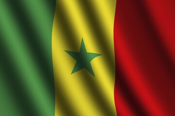 The Senegal flag flying in the wind