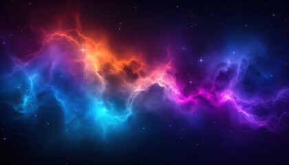 Vibrant Nebula Space Art Colorful Cosmic Cloudscape