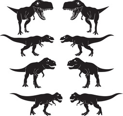 silhouette of tyrannosaurus vector