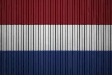 Netherlands Flag painted on the cracked grunge concrete wall
