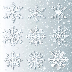 set of snowflakes
