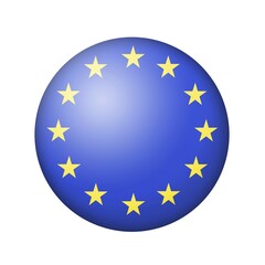 The European Union Flag. Round matte icon. Isolated on white background