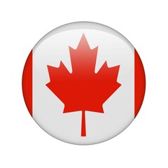The Canadian flag in the form of a glossy icon