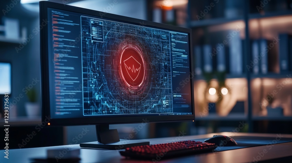Aufkleber cybersecurity monitoring dashboard overview