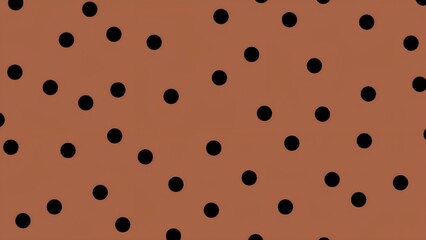Black polkadots on brown background 