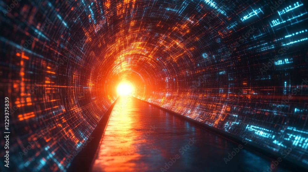 Aufkleber exploring the digital tunnel a journey into the unknown