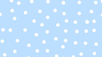 White polkadots on light blue background 
