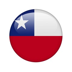 The Chile flag in the form of a glossy icon