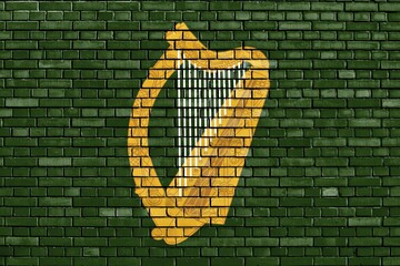 Flag of Leinster painted on brick wall