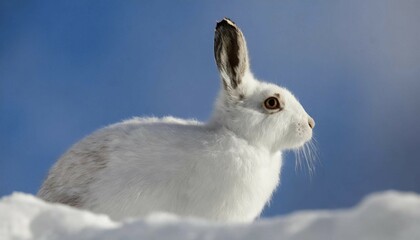 AI generated, A snow hare in winter, (lepus timidus)