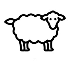 Sheep Vector Line Icon Design