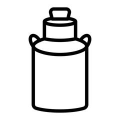 Milk Can Vector Line Icon Design