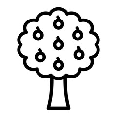 Fruit Orchard Vector Line Icon Design