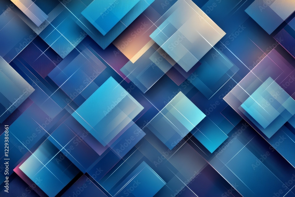 Aufkleber abstract geometric shapes in varying shades of blue create a modern artistic design