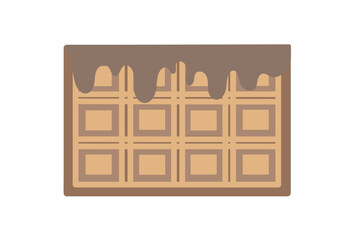 溶ける板チョコレートのイラスト