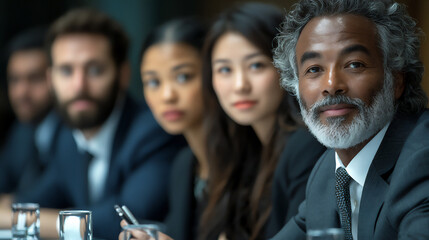  conference table meeting focused on idea generation