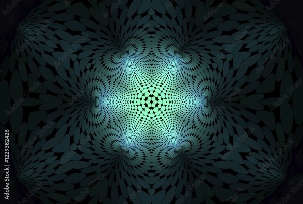 Poster abstract dark background with dotted pattern in the center