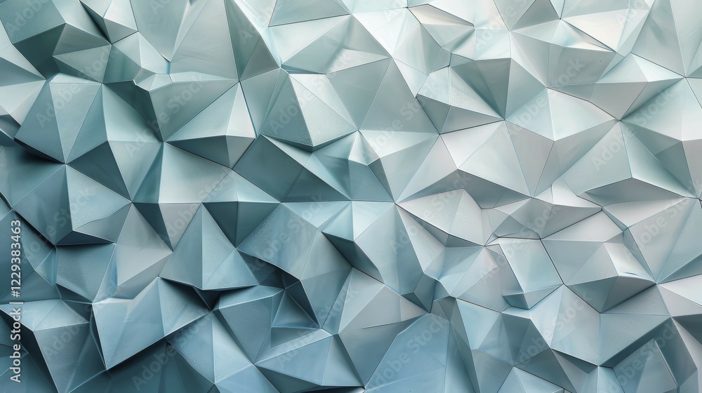 Poster turquoise 3d abstract geometric angular shapes creating a textured wall art, ai generated, ai genera