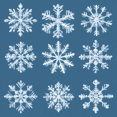 set of snowflakes