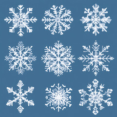 set of snowflakes