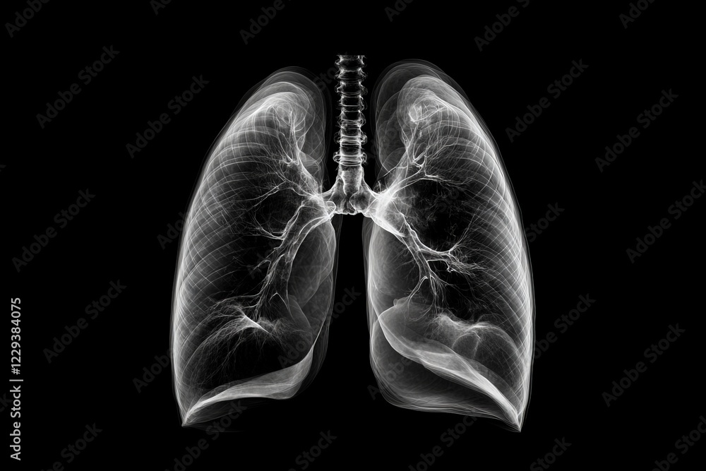 Poster detailed anatomical representation of human lungs showcasing respiratory structure and function in a